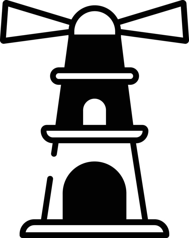 phare glyphe et ligne vecteur illustration