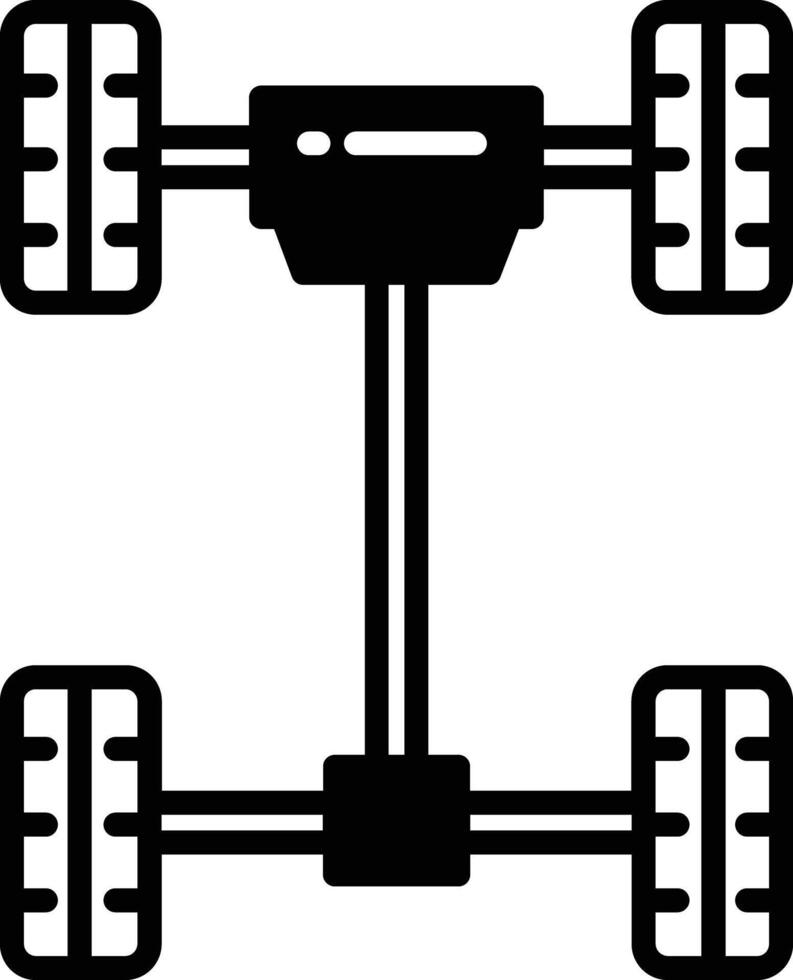 châssis glyphe et ligne vecteur illustration