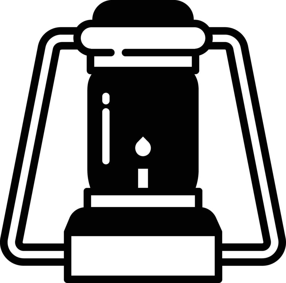kérosène lampe glyphe et ligne vecteur illustration