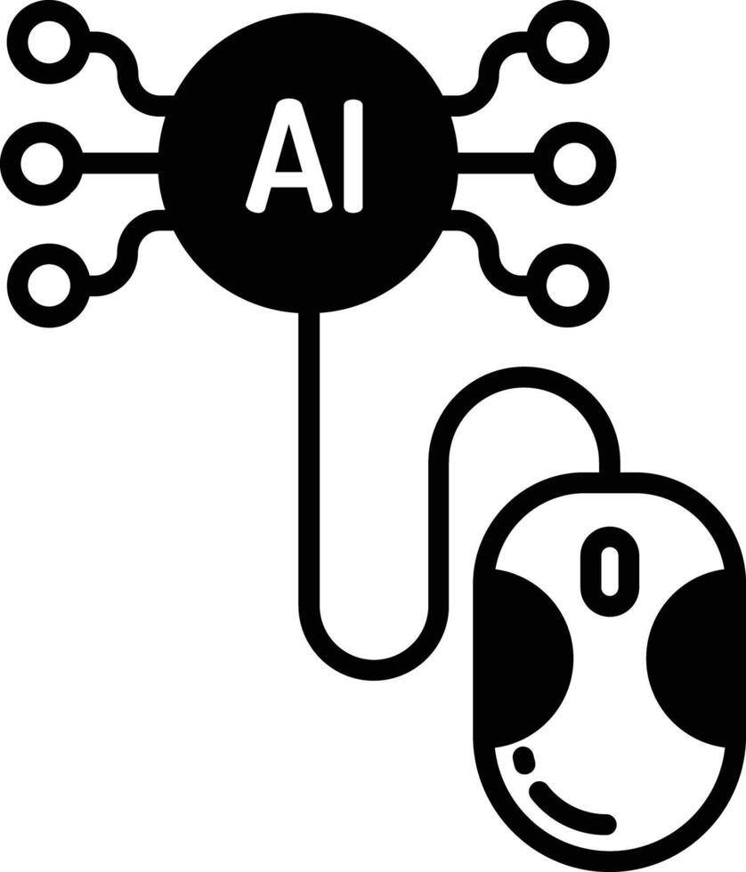 Souris glyphe et ligne vecteur illustration