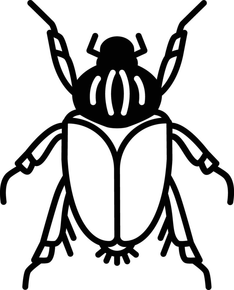 Goliath scarabée glyphe et ligne vecteur illustration