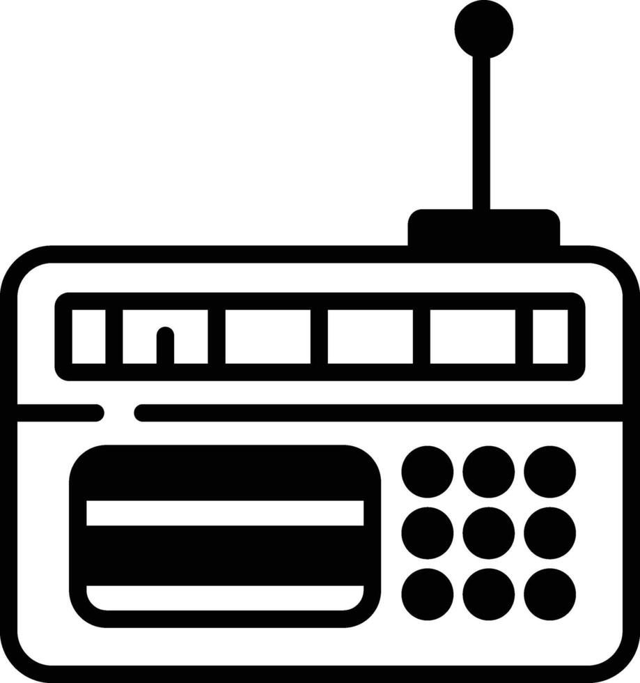 radio glyphe et ligne vecteur des illustrations