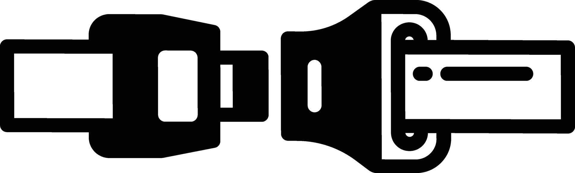 siège ceinture glyphe et ligne vecteur illustration