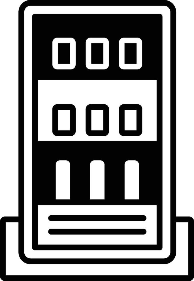 réfrigérateur glyphe et ligne vecteur illustration