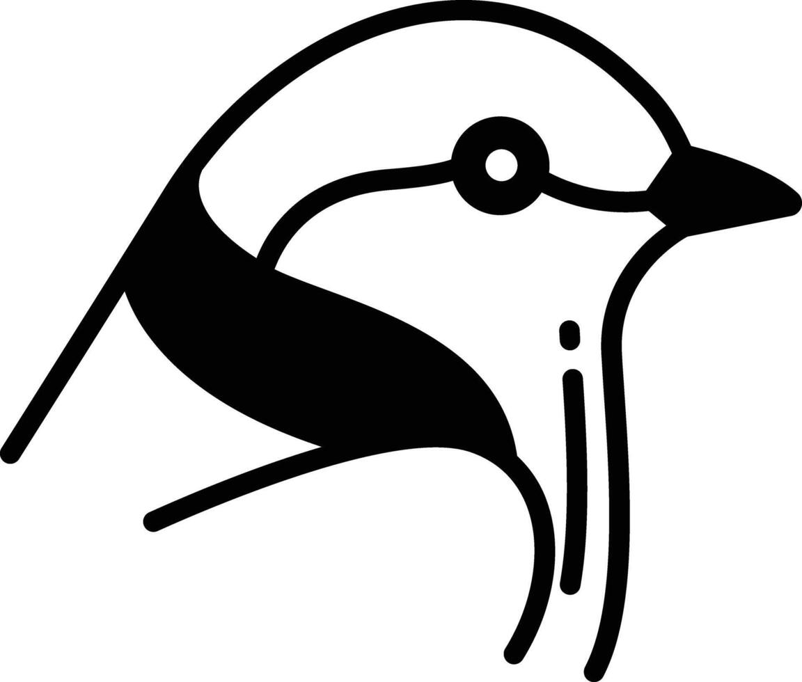 avaler oiseau glyphe et ligne vecteur illustration