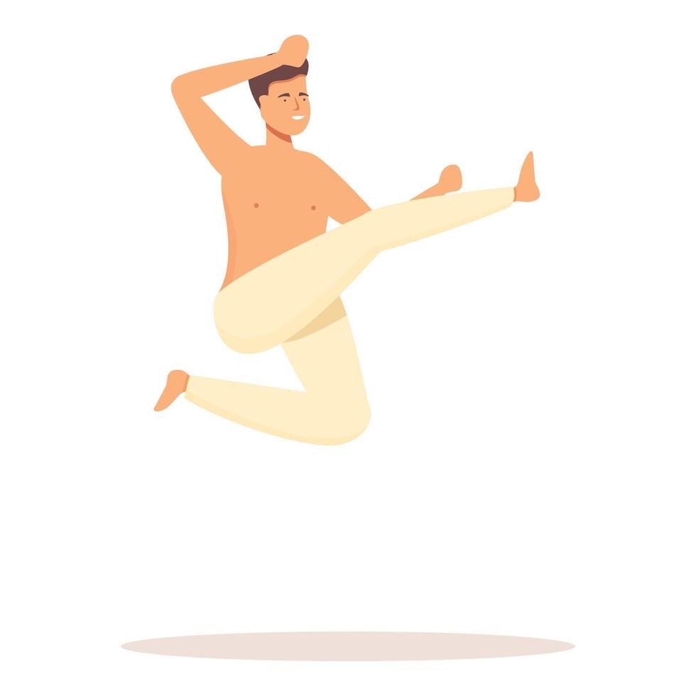capoeira donner un coup sauter icône dessin animé vecteur. culture la personne Latin vecteur