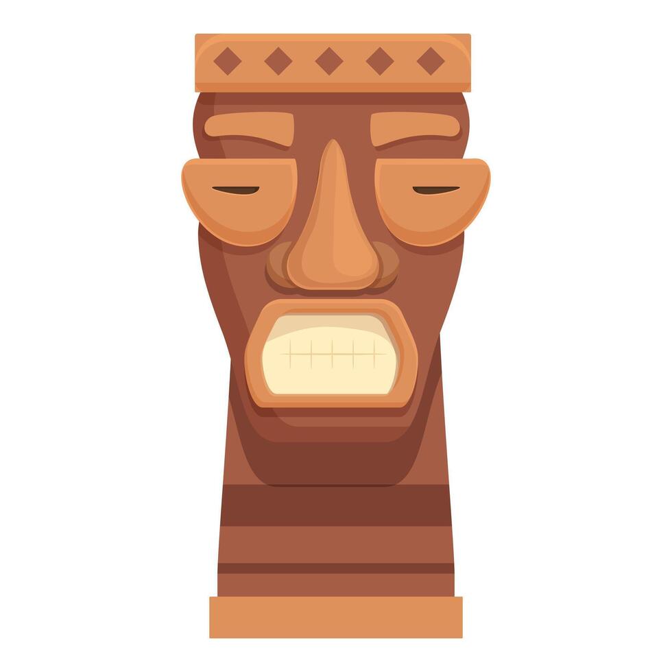 Nouveau masque totem icône dessin animé vecteur. en bois statue vecteur