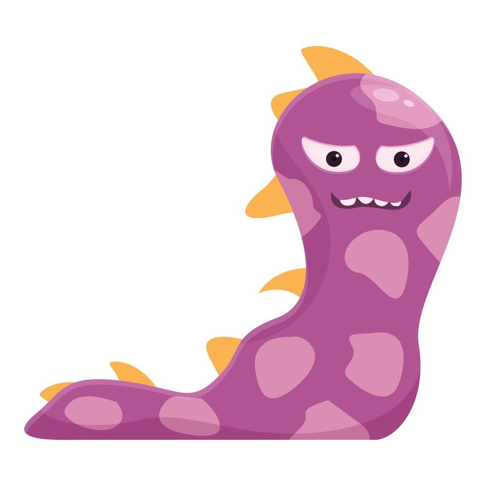 serpent violet monstre icône dessin animé vecteur. bande dessinée bête vecteur