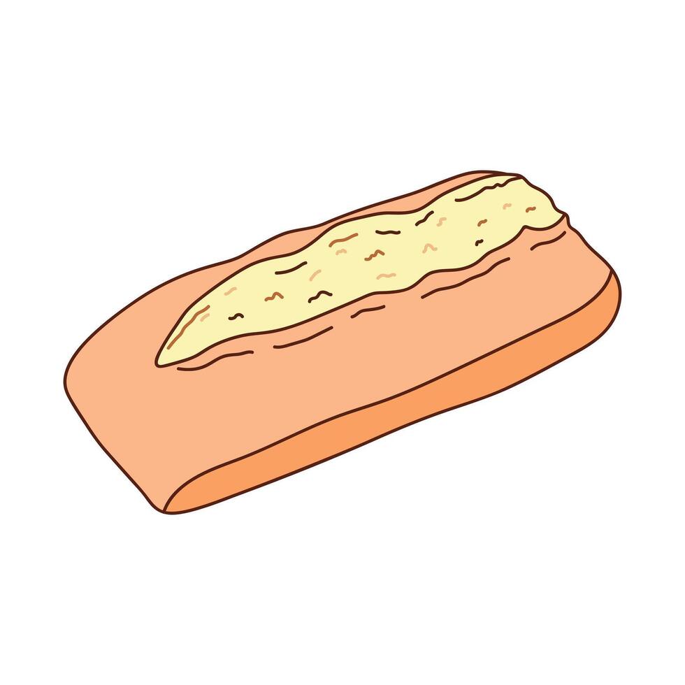 pain ciabatta icône dessin animé vecteur illustration isolé sur blanc Contexte