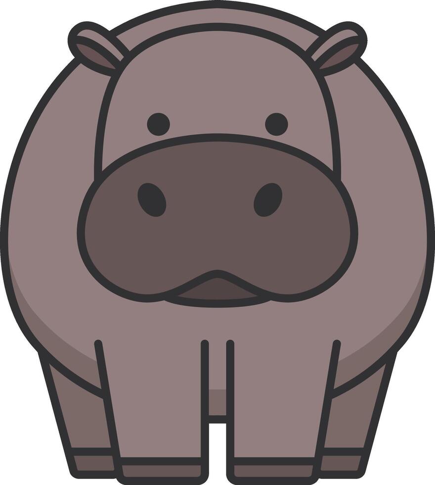 hippopotame icône. dessin animé illustration de hippopotame vecteur icône pour la toile conception