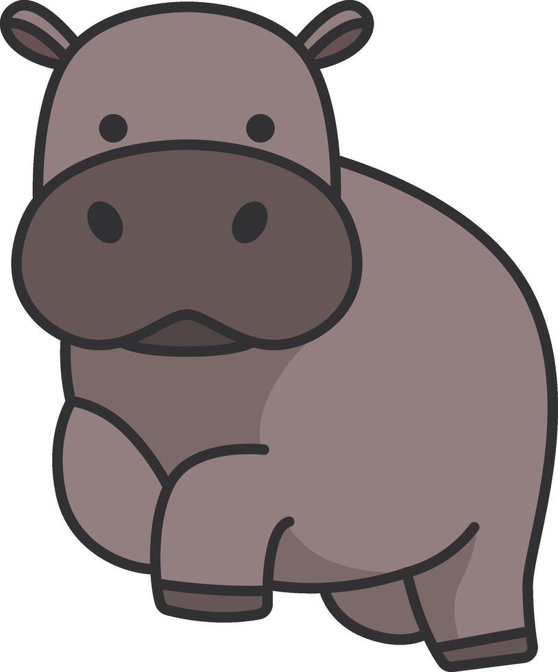 hippopotame icône. dessin animé illustration de hippopotame vecteur icône pour la toile conception