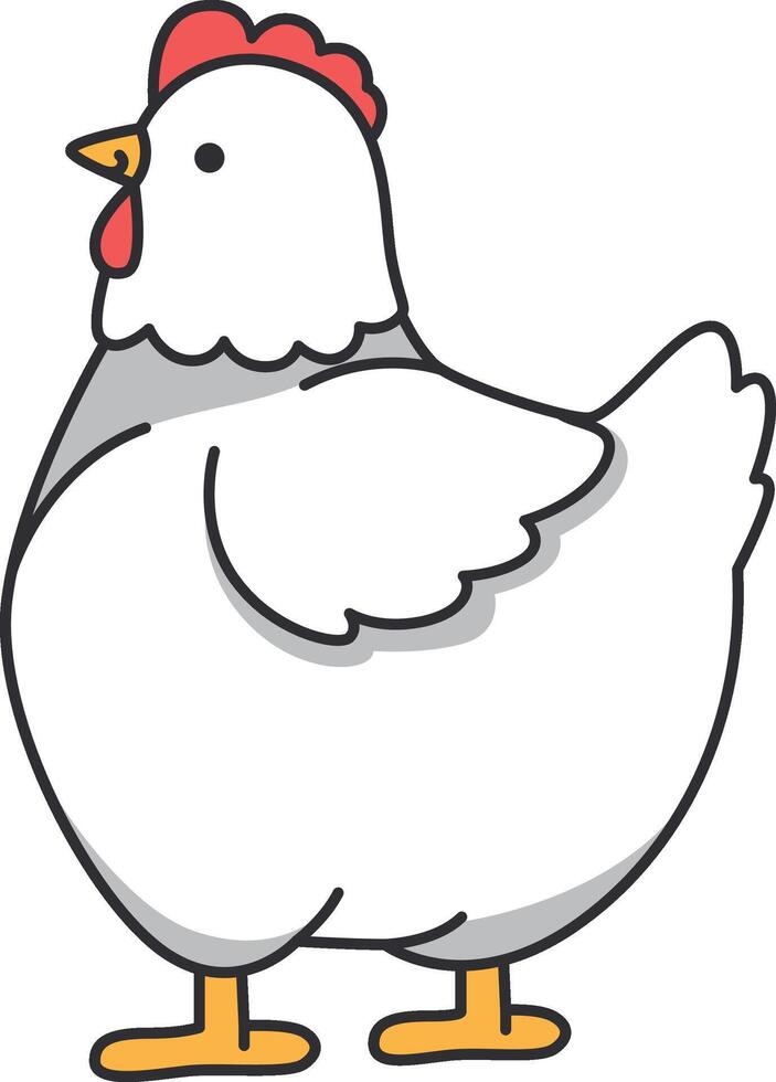 poulet ferme animal isolé sur blanc Contexte. vecteur illustration dans plat style.