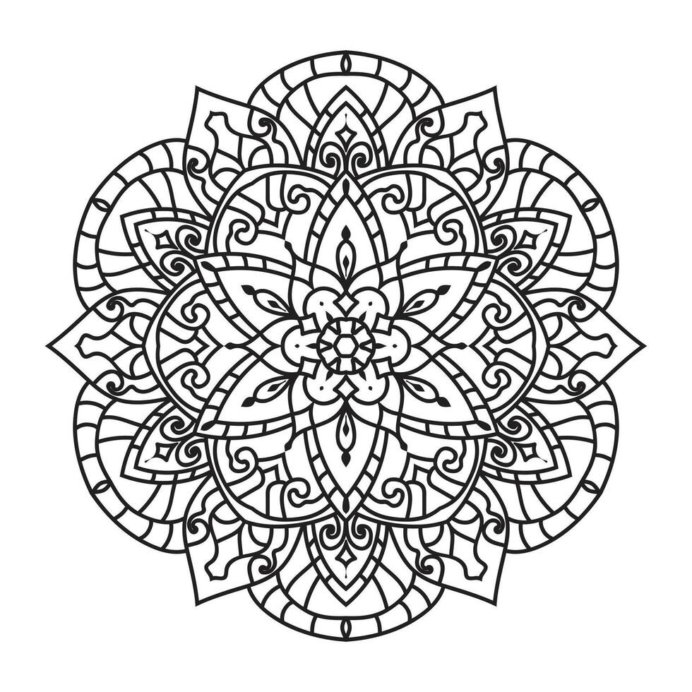 contour mandala pour coloration livre. décoratif rond ornement vecteur