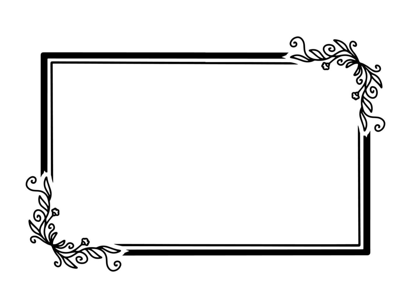 fleur Cadre esquisser ligne art vecteur