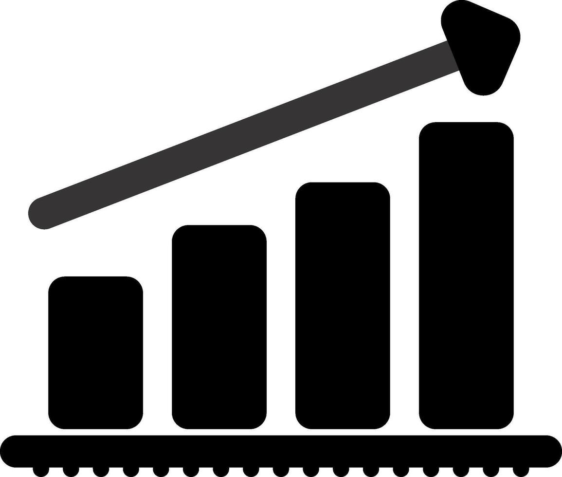 graphique en augmentant vecteur icône