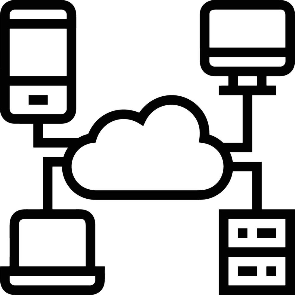 nuage icône symbole vecteur image. illustration de le hébergement espace de rangement conception image