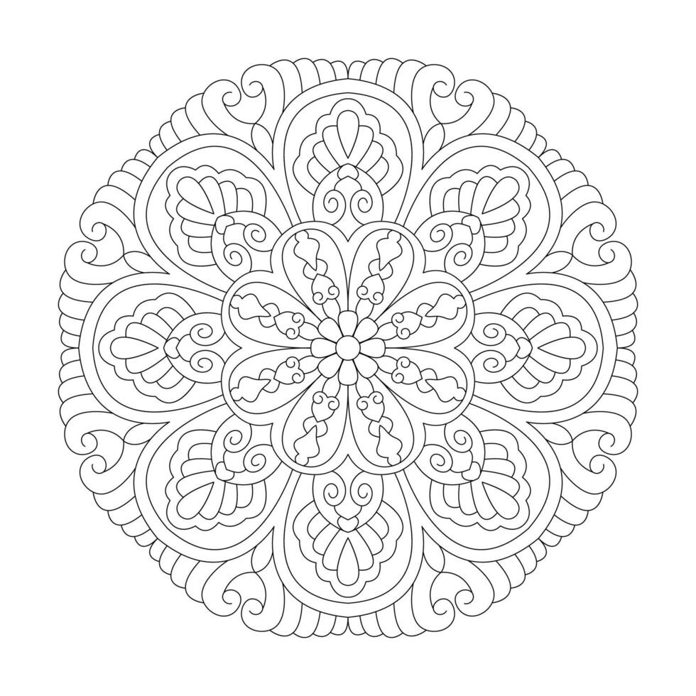 mandala Facile et de base pour débutants pour coloration livre page vecteur