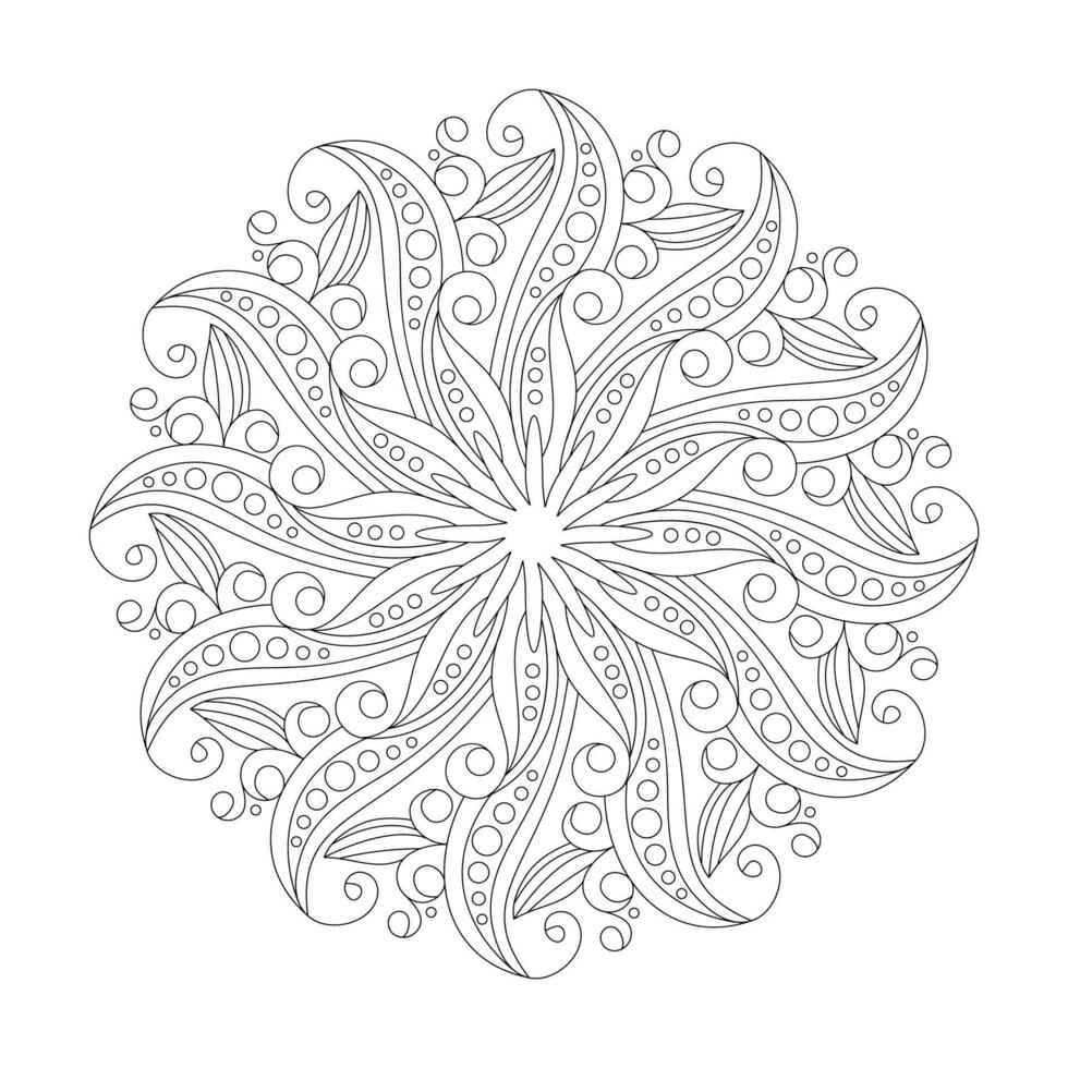 cosmique floral élégance mandala coloration livre page pour kdp livre intérieur vecteur