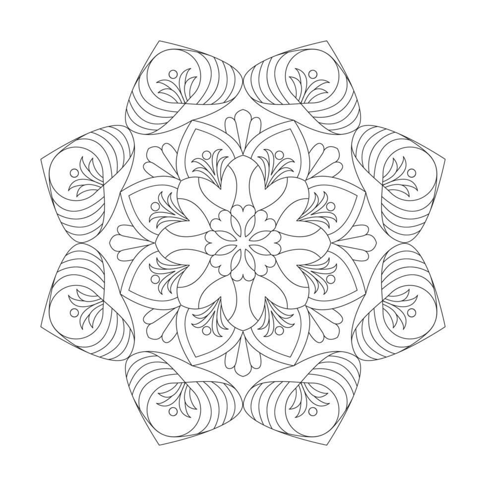 cosmique relaxation mandala coloration livre page pour kdp livre intérieur vecteur