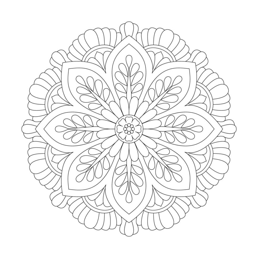 floral mandala ornement modèle pour coloration livre page vecteur