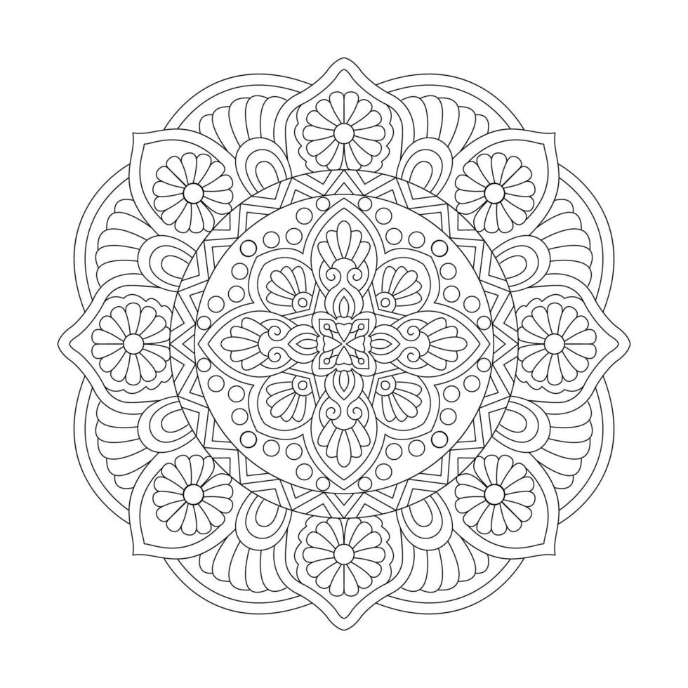 brillant floral mandala flou pour coloration livre page vecteur