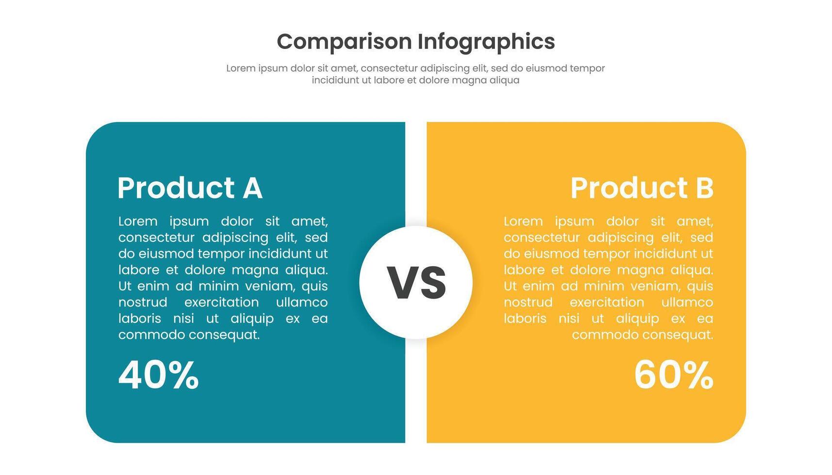 Comparaison infographie pour des produits comparer. infographie modèle conception vecteur