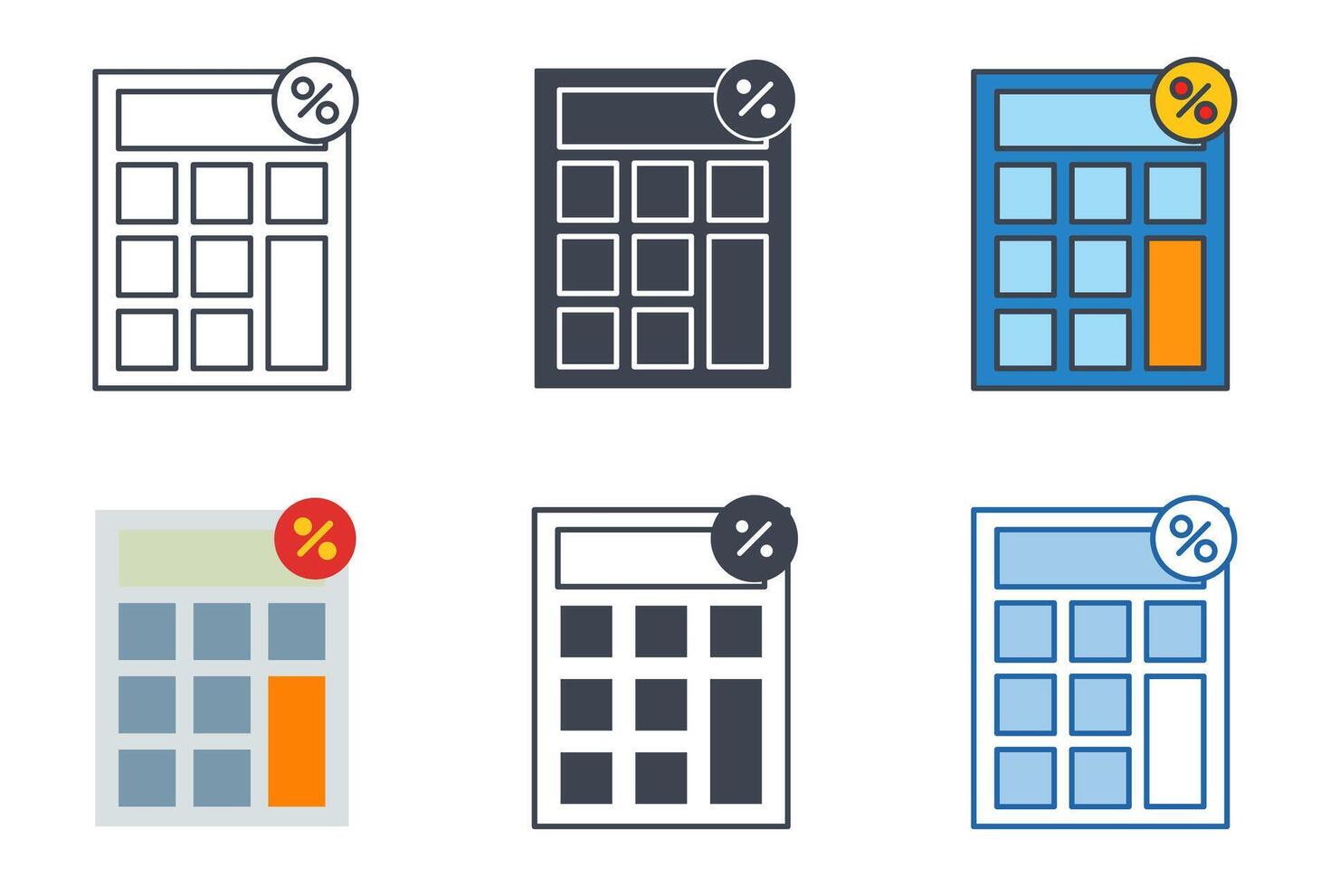 calculatrice icône collection avec différent modes. calculatrice icône symbole vecteur illustration isolé sur blanc Contexte