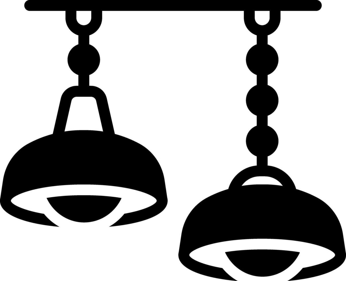 solide noir icône pour les lampes vecteur