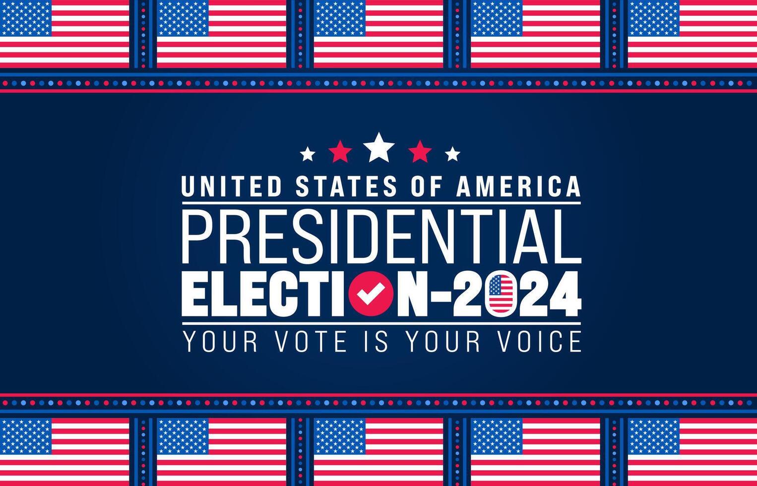 Etats-Unis élection 2024 Contexte conception modèle. Etats-Unis drapeau 2024 présidentiel élection bannière conception. nous présidentiel élection vote affiche. novembre 5 voter journée bannière. vecteur illustration.