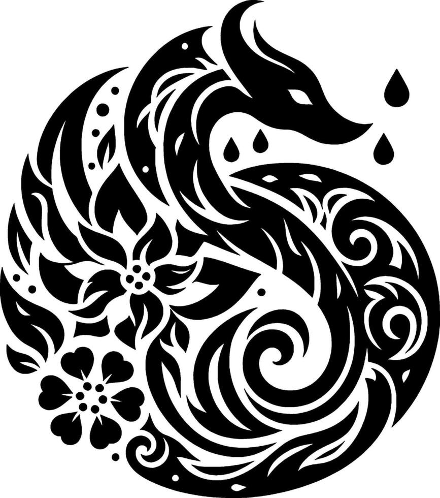 le batik motif conception combine avec le dragon dans une luxueux combinaison, uniquement harmonieux et élégant vecteur