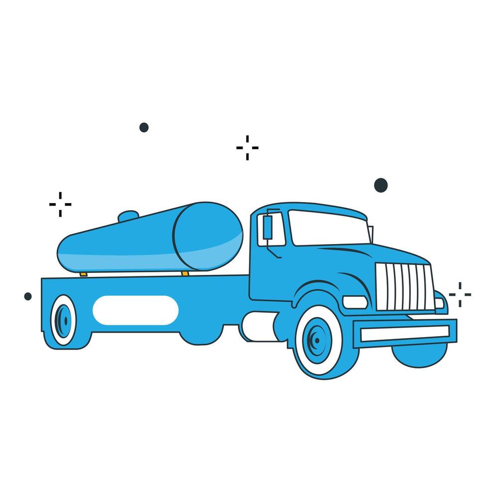 propane pétrolier un camion vecteur illustration icône conception