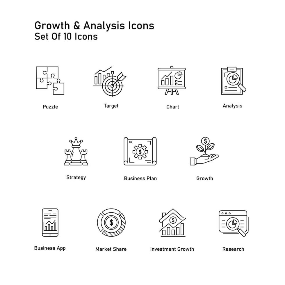 croissance et une analyse vecteur icône conception
