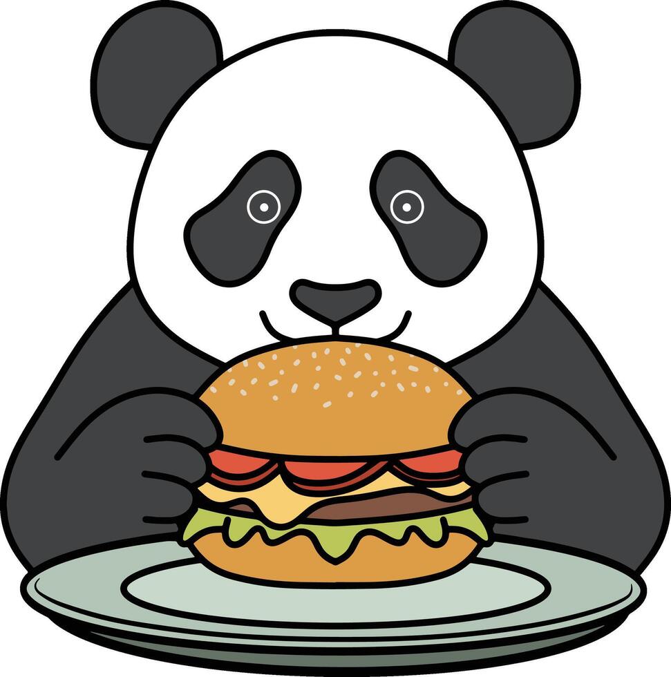 mignonne Panda dessin animé conception vecteur
