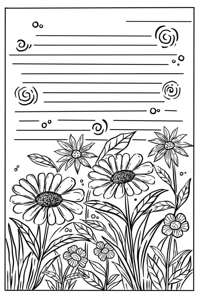 Remarque avec floral coloration page vecteur