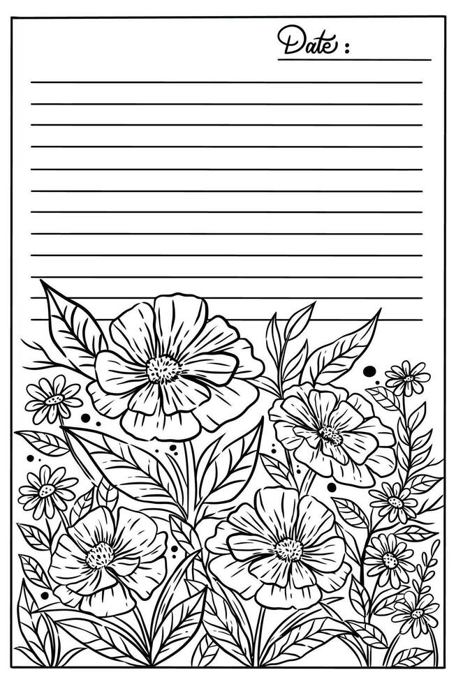 Remarque avec floral coloration page vecteur