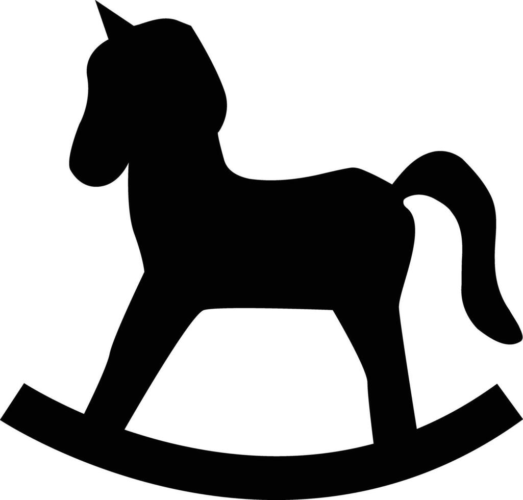jouet cheval icône. cheval balancement signe. balancement cheval symbole. plat style. vecteur