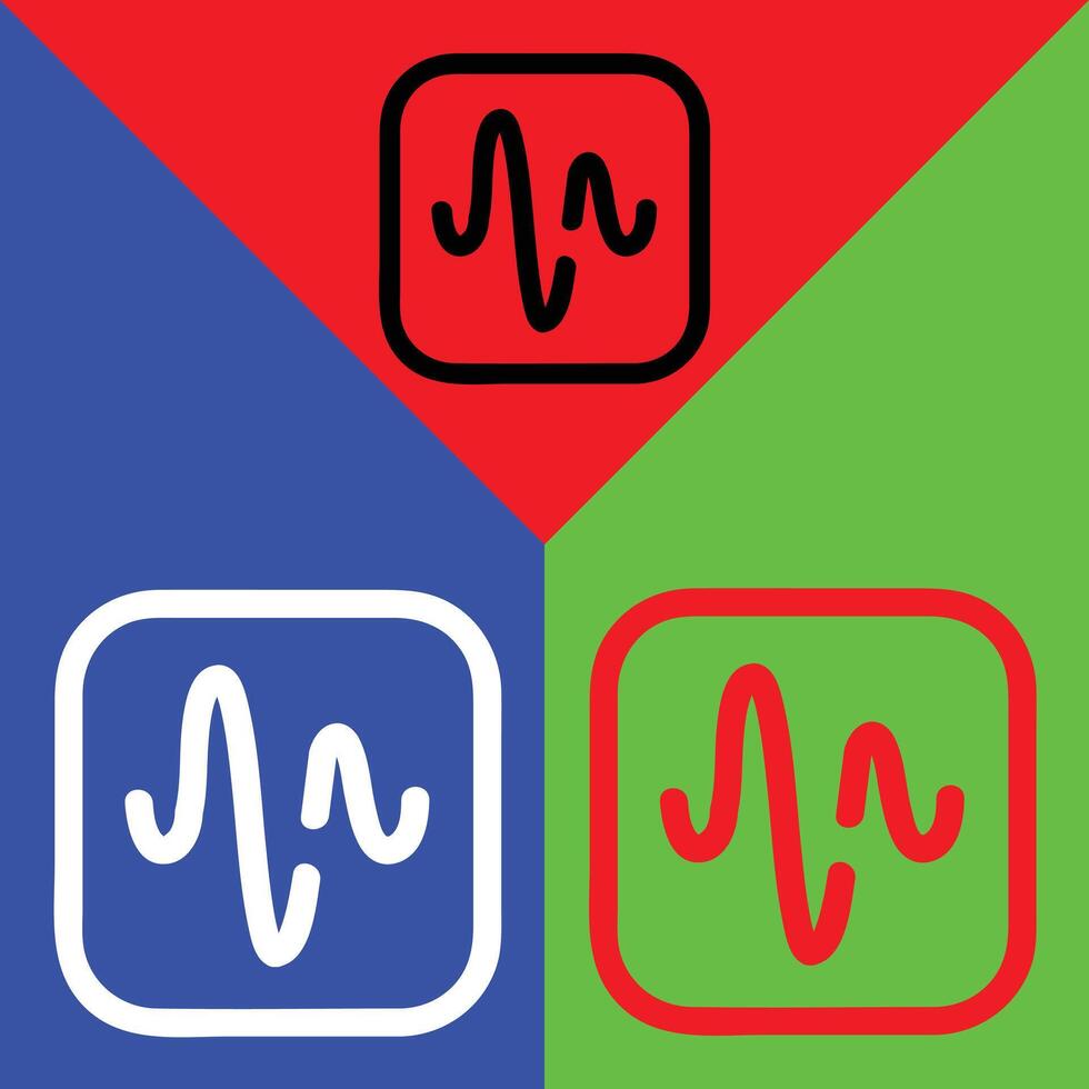 voix message app icône, contour style, isolé sur rouge, vert et bleu Contexte. vecteur