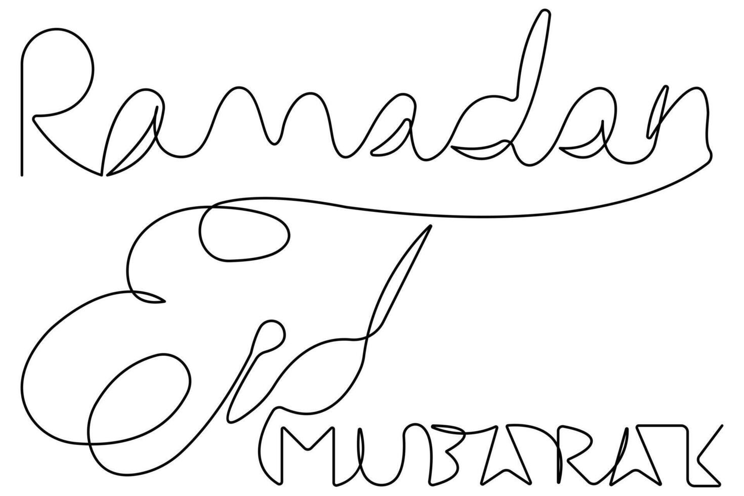 islamique décoration concept Ramadan kareem continu un ligne art dessin de eid mubarak vecteur illustration