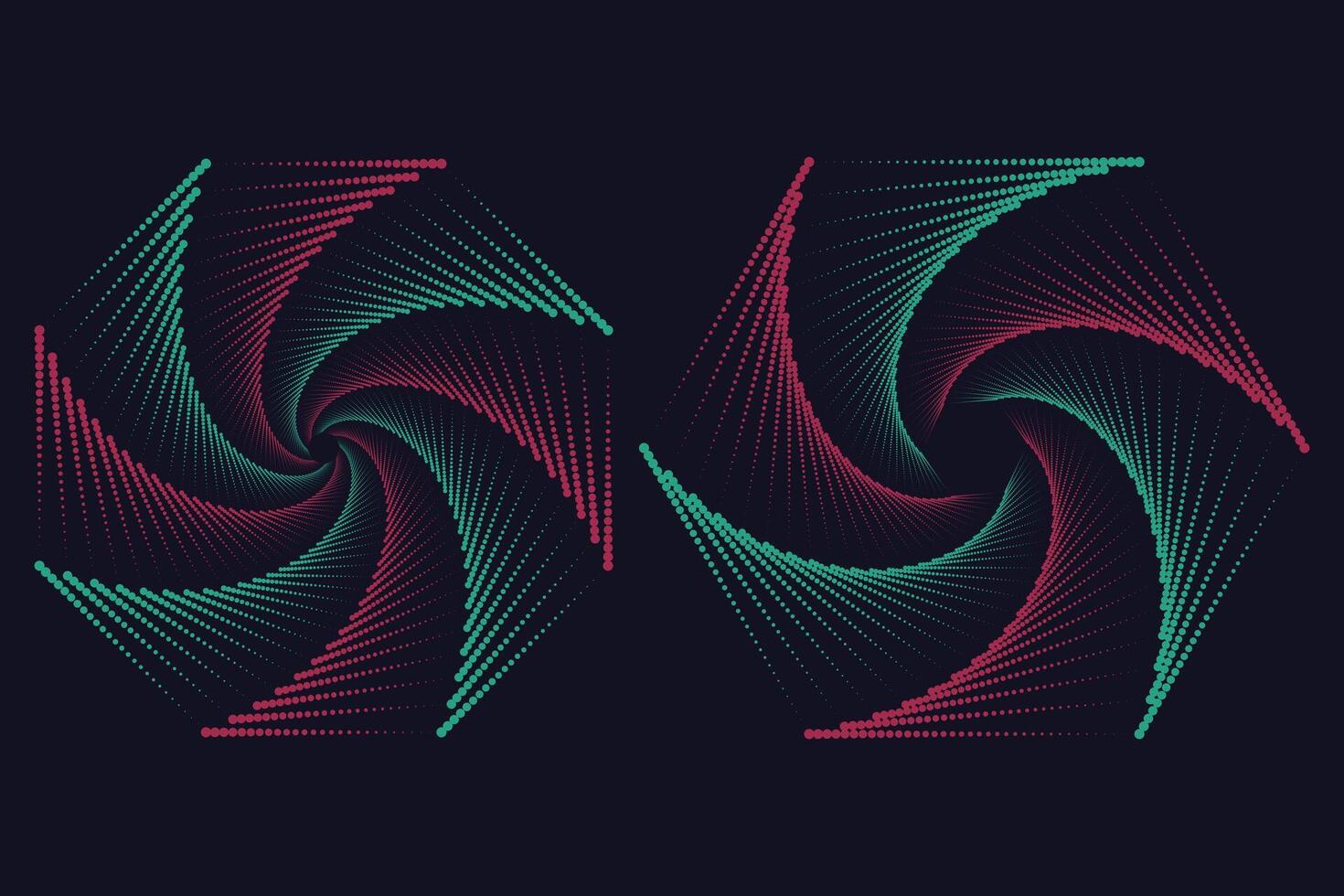 demi-teinte circulaire spirale logo ensemble. circulaire à pois isolé sur le blanc Contexte. vecteur