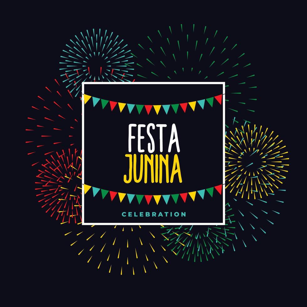 festa Junina feux d'artifice fête fête Contexte vecteur