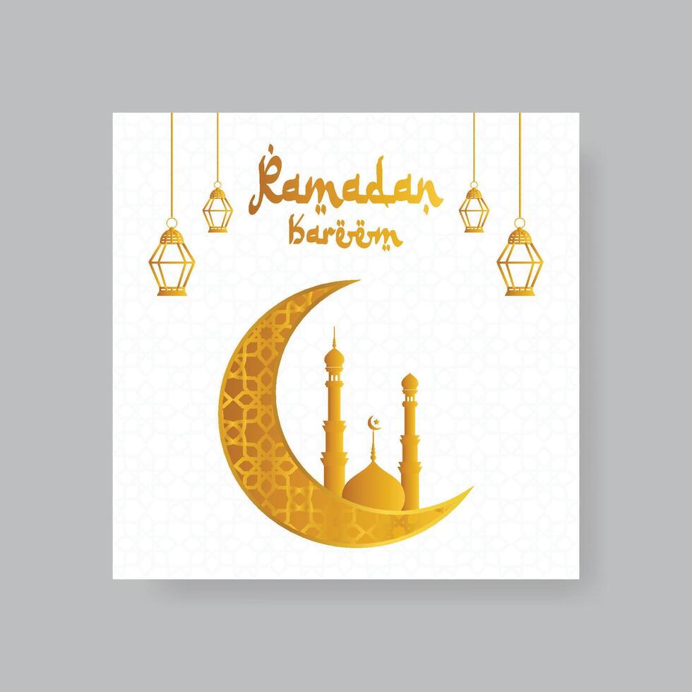 Ramadan kareem salutation modèle pour social médias Publier avec islamique modèle, bannière, fond d'écran, poste, Ramadan Moubarak, 2024, islamique modèle vecteur