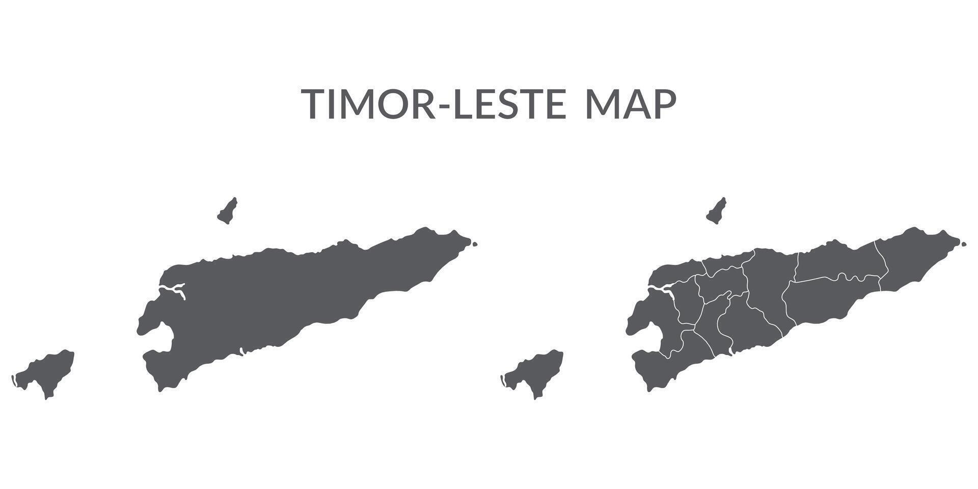 est timor carte. carte de timor-leste dans gris ensemble vecteur