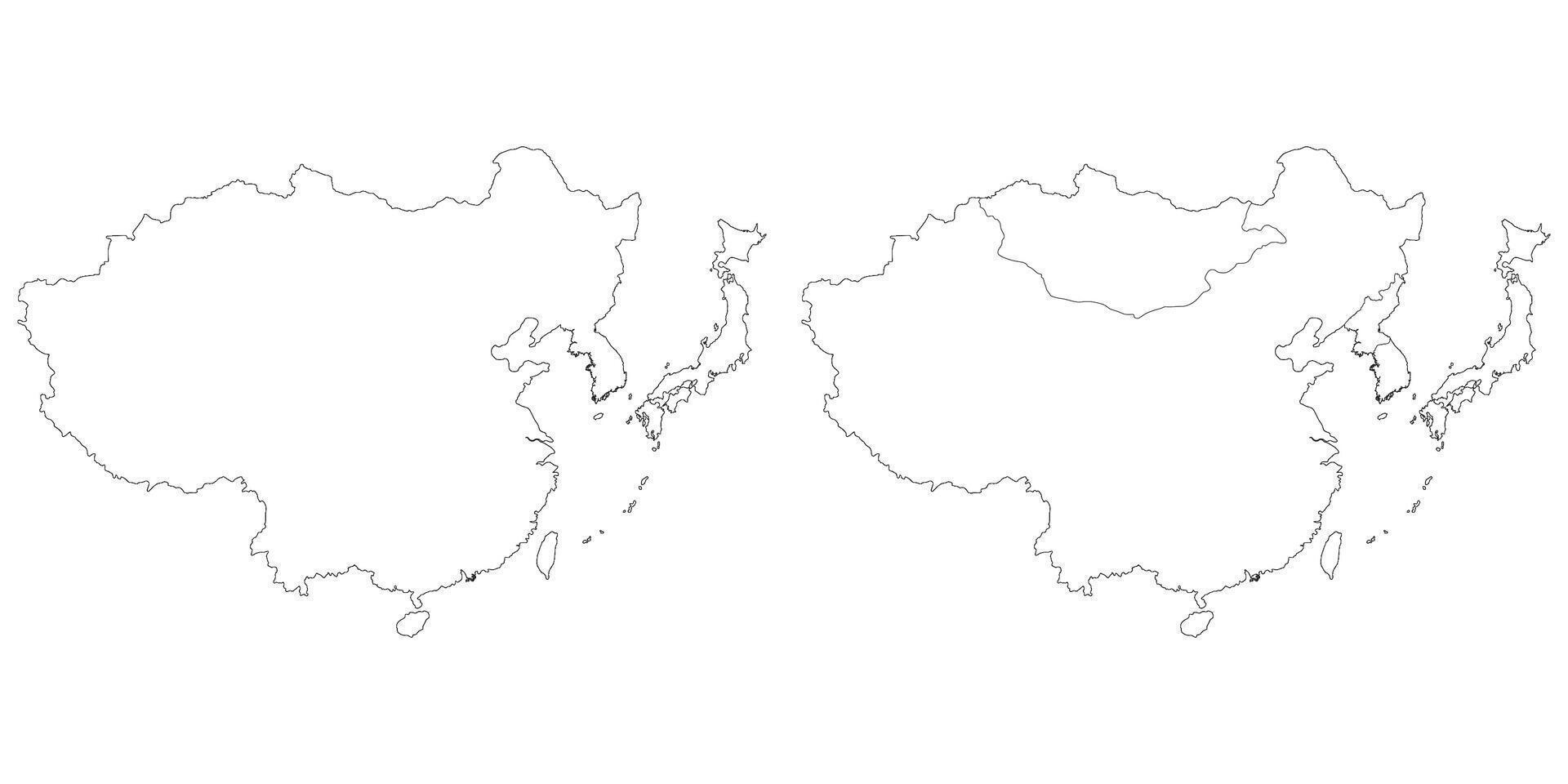 est Asie pays carte. carte de est Asie dans multicolore. vecteur