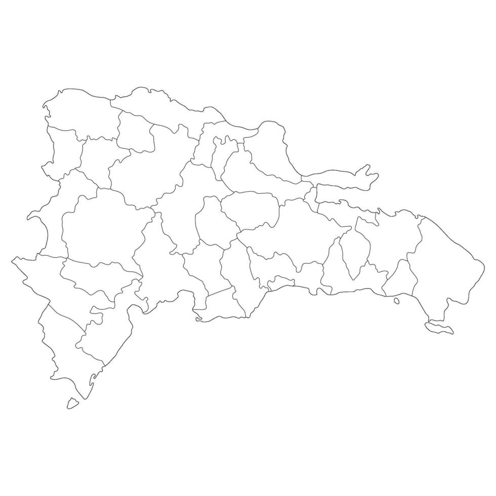 dominicain république carte. carte de dominicain république dans administratif les provinces dans blanc Couleur vecteur