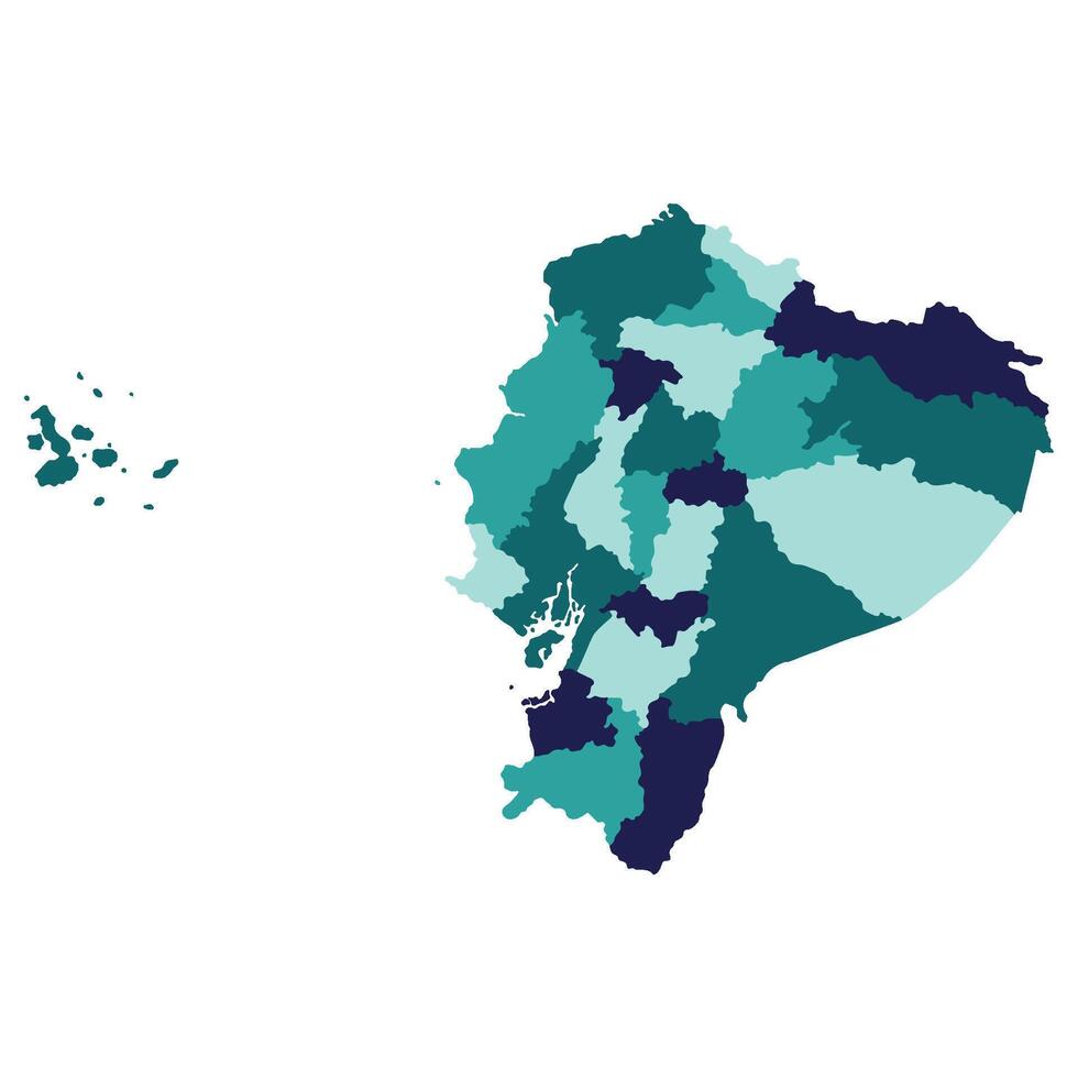 équateur carte. carte de équateur dans administratif les provinces dans multicolore vecteur