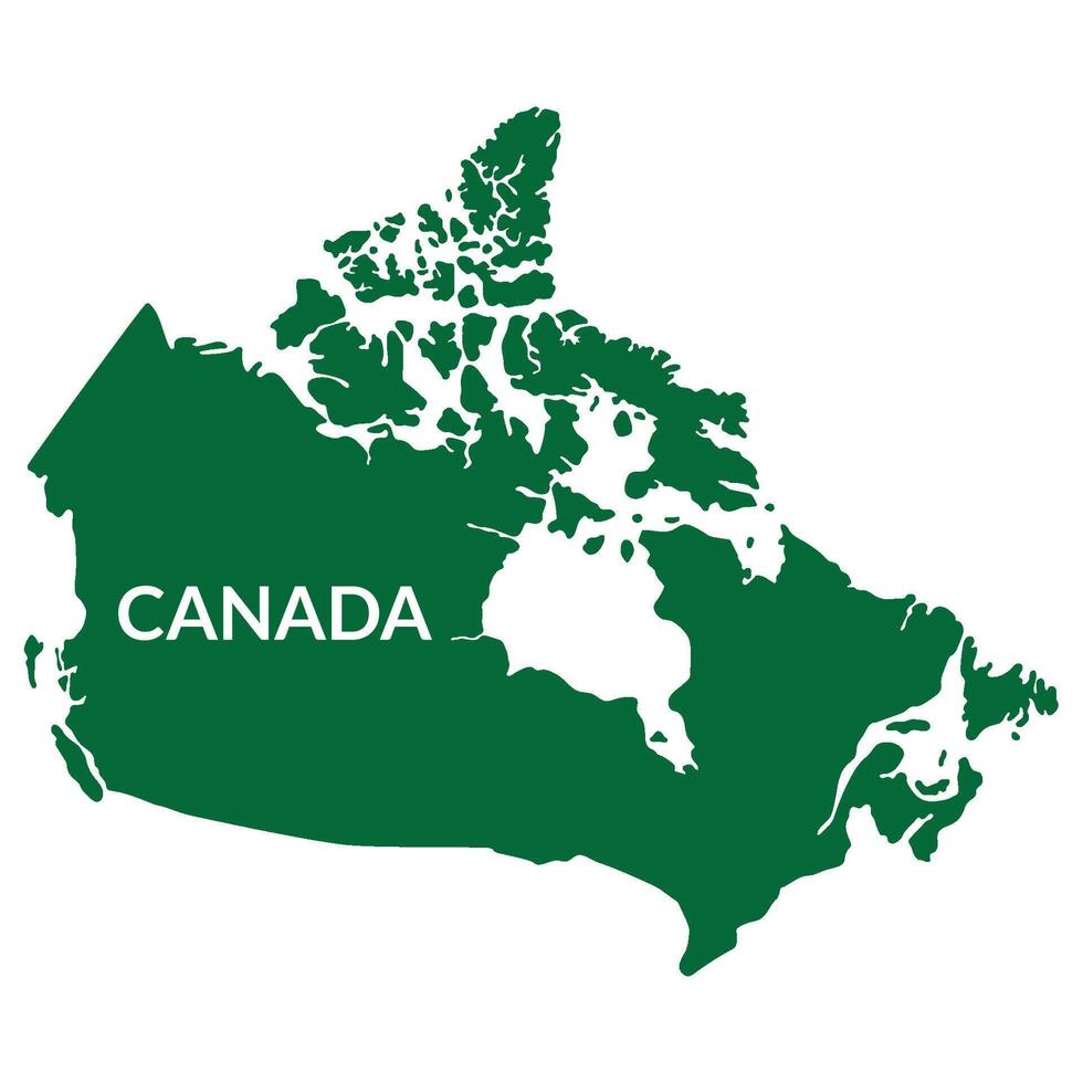 Canada carte dans vert couleur. canadien carte. vecteur