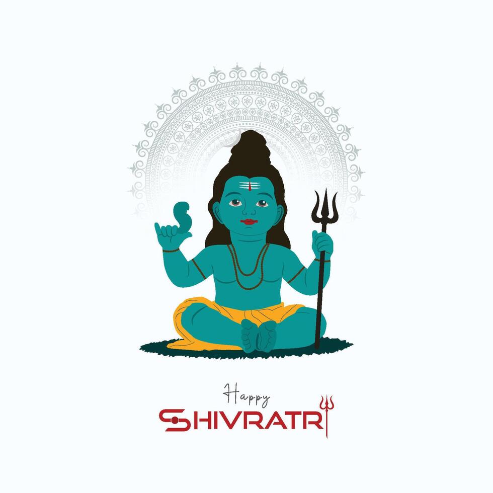 maha shivratri affiche, vecteur. illustration. de seigneur. Shiva, pour content hindou, religion, festival, créatif, arrière-plan, Indien Dieu vecteur