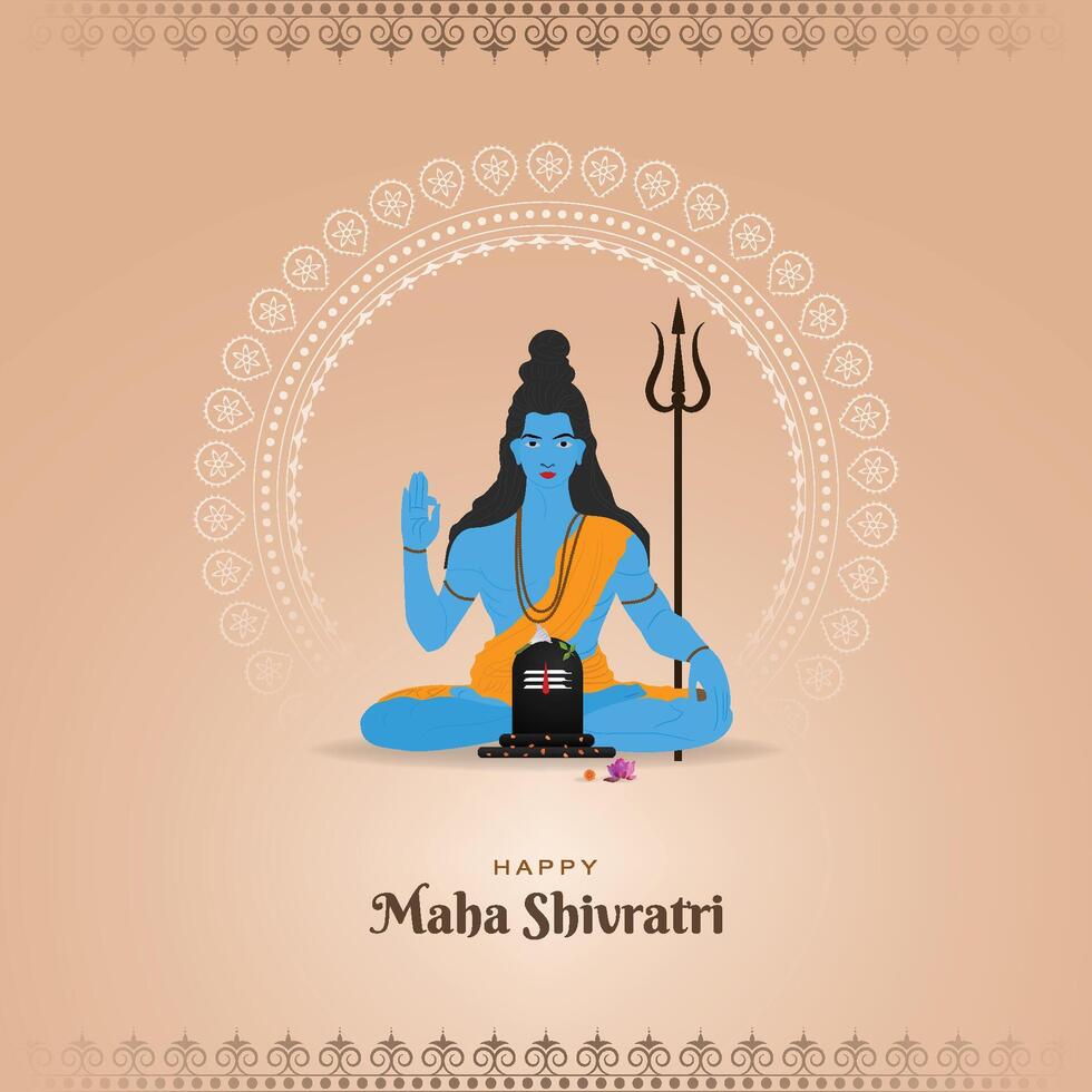 maha shivratri affiche, vecteur. illustration. de seigneur. Shiva, pour content hindou, religion, festival, créatif, arrière-plan, Indien Dieu vecteur