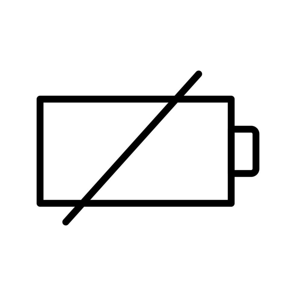 vecteur noir ligne icône batterie Est-ce que ne pas travail isolé sur blanc Contexte