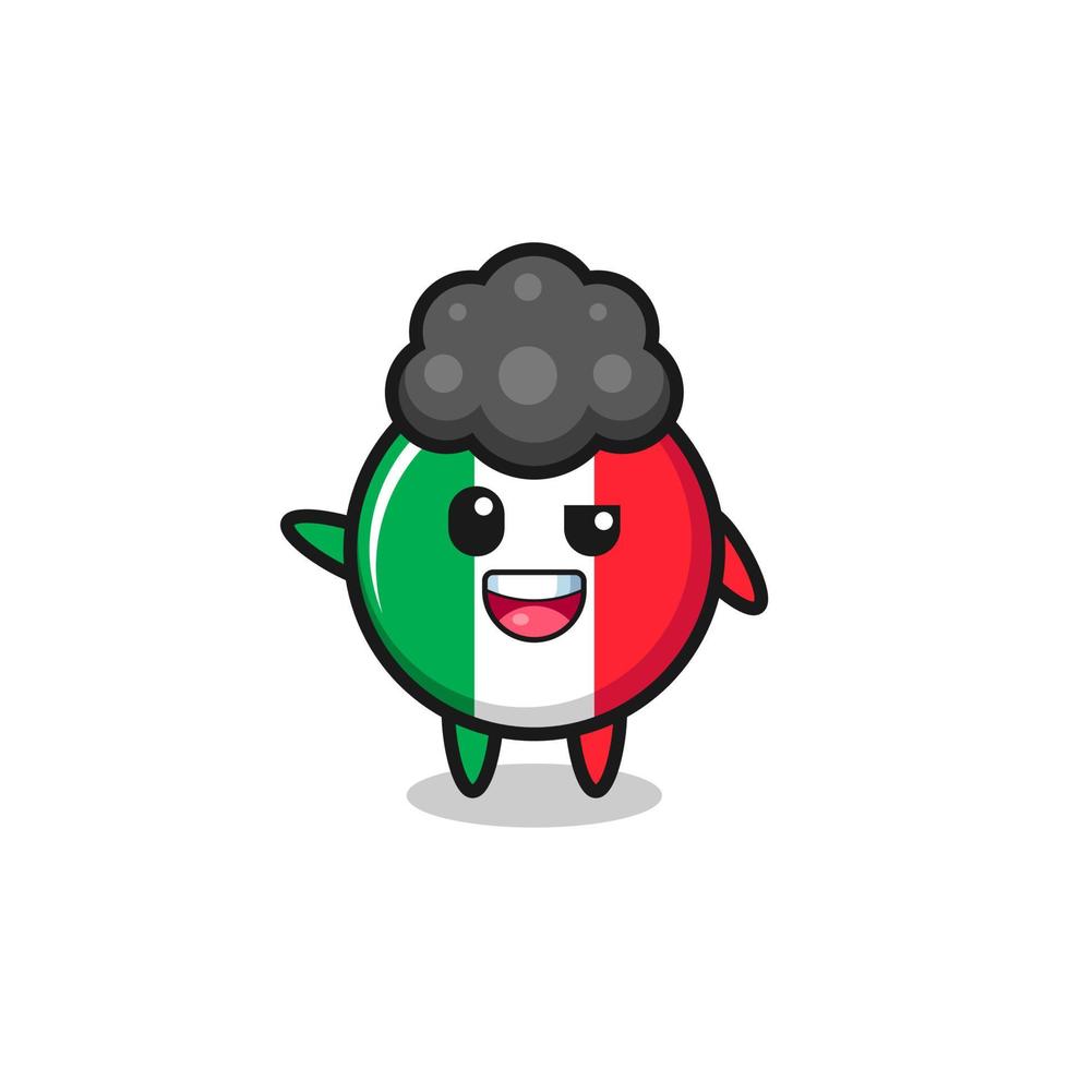 personnage du drapeau italien en tant que garçon afro vecteur